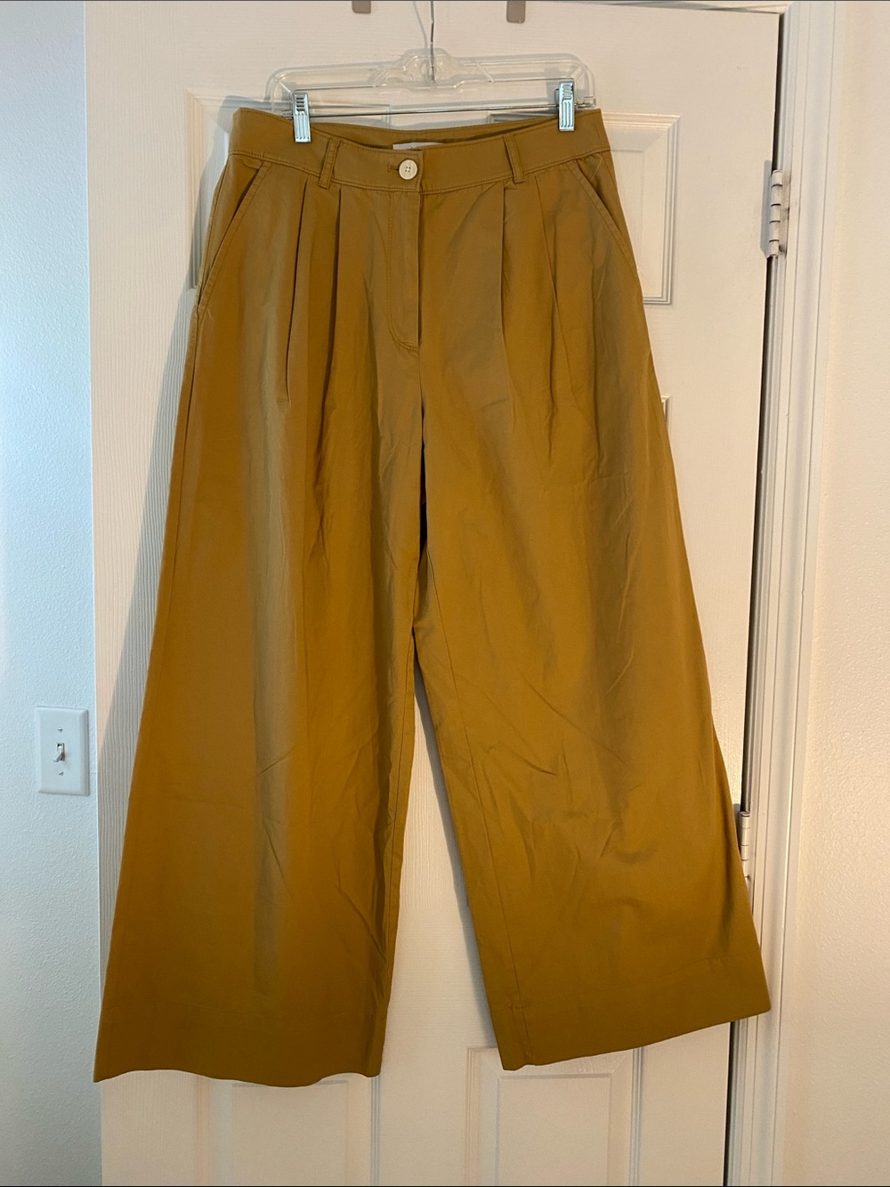 LOFT Wide Leg Pants in Mustard Tan